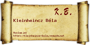 Kleinheincz Béla névjegykártya