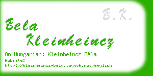 bela kleinheincz business card